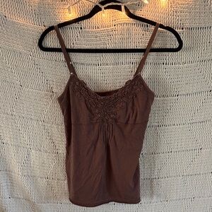 Abercrombie & Fitch Brown Lace-Trim Camisole